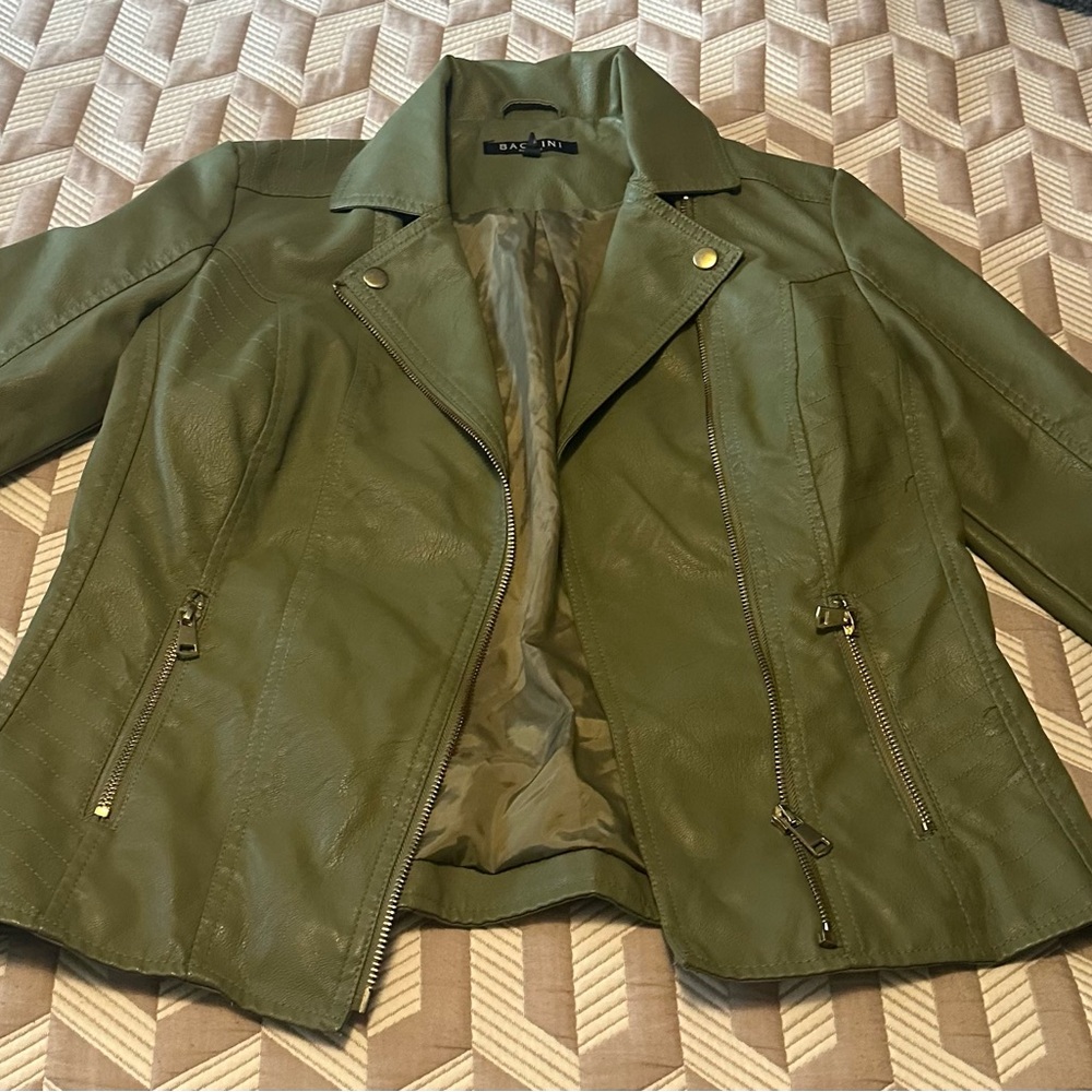 Stylish Womens Faux Leather Moto Biker Jacket